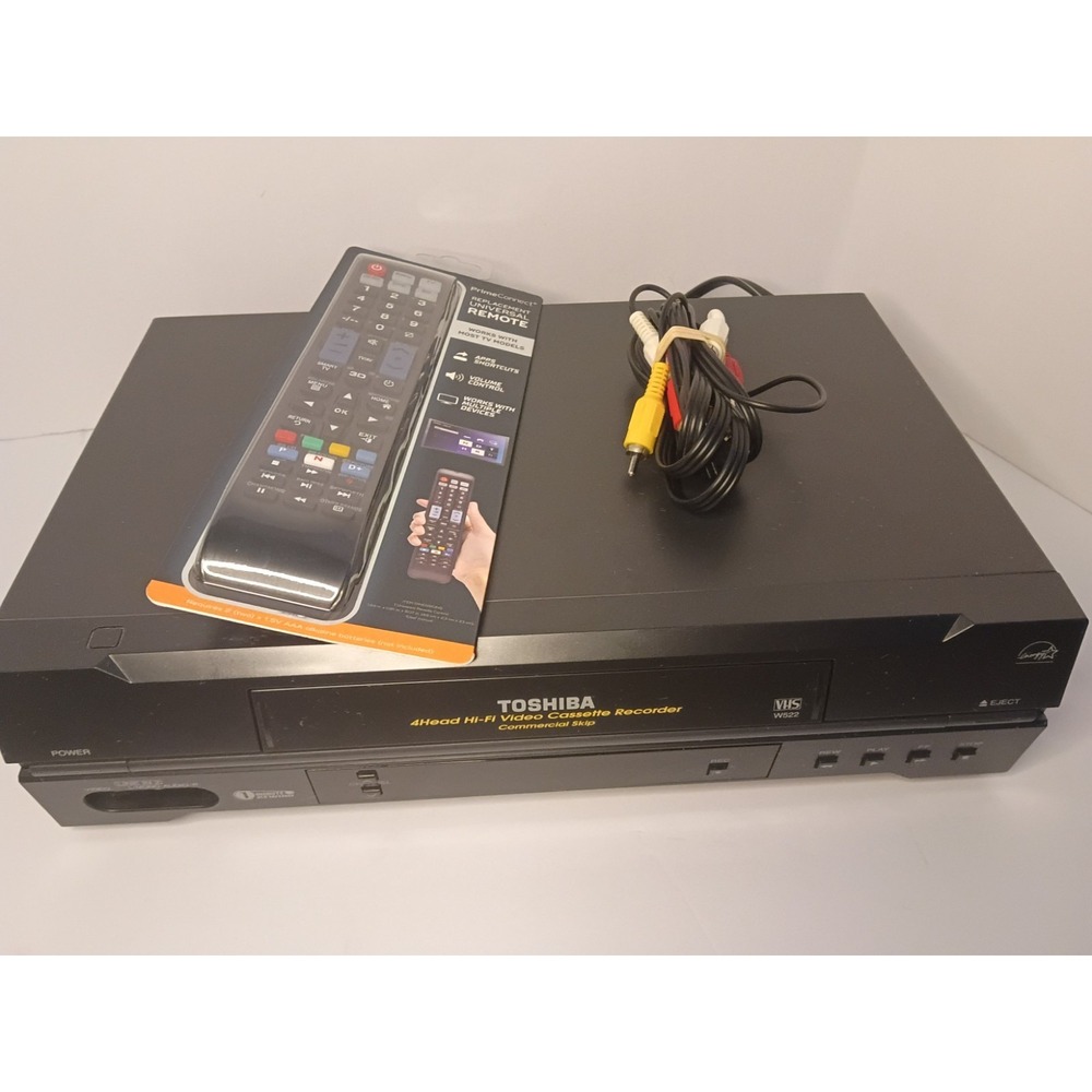 Toshiba W-522 4 Head VCR VHS Player Recorder TESTED Remote AV Cables